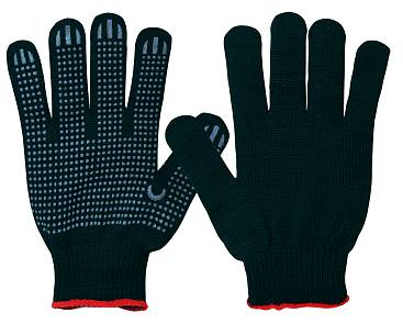 Перчатки х/б ПВХ с точкой Стандарт черные