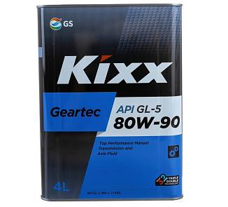 Масло трансмиссионное для МКПП Kixx Geartec GL-5 80w90 4 литра