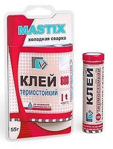 Холодная сварка MASTIX 55гр Термостойкий +250С в блистире MC0115