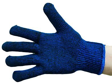 Перчатки полушерстяные утепленные с начесом акрил + х/б темно Синие