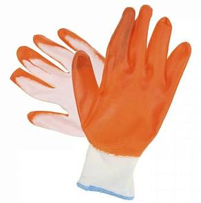 Перчатки обливные X-Pert Пенка одинарное покрытие Оранжево-белые