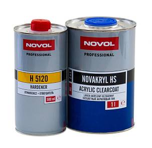 Лак Novol акриловый HS 2+1 Novakryl 1л + отвердитель 500мл