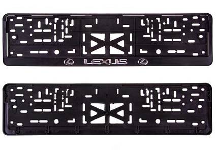 Рамка под номер Lexus Лексус рельеф серебро + защелка