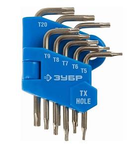 Набор звездочек Зубр Torx короткие 8 предметов Т5-Т20 27477-H8