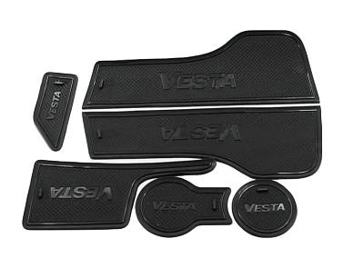 Коврики в ниши антискользящие набор Vesta Веста Черный + Черный