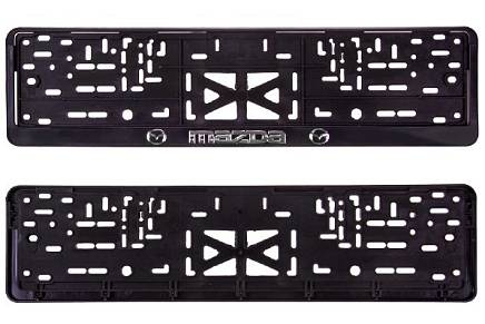 Рамка под номер Mazda Мазда рельеф серебро + защелка