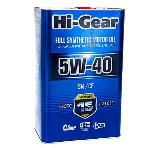 Масло моторное Hi-Gear 5w40 синтетика 4 литра HG0544