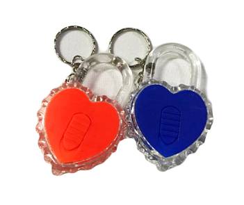 Брелок Сердце замок JU-162 с подсветкой разные цвета цена за 1шт