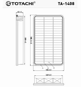 Фильтр воздушный A-174 Totachi TA-1408 17801-74060 Mann C31126