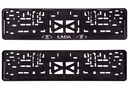 Рамка под номер Lada Лада рельеф серебро + защелка