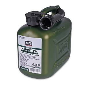 Канистра для топлива 5 литров AVS зеленая + Воронка пластик Сертифицированная