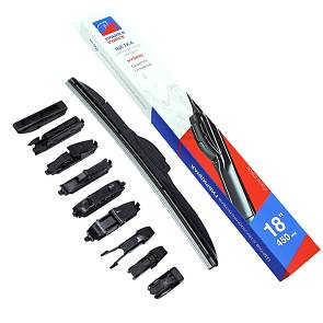 Щетка дворника DF гибридная 450мм 18" с переходниками на все авто