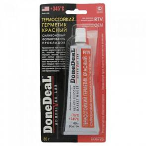Герметик прокладка Done Deal DD6724 Термостойкий силиконовый красный 42,5г