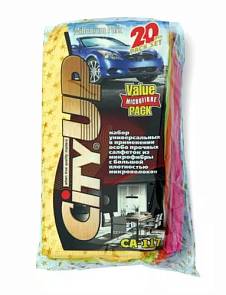 Салфетка микрофибра CA-117 CityUP 20 шт 30*30см