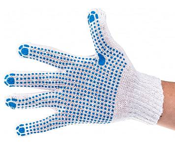 Перчатки х/б ПВХ с точкой Dexx 7 класс плотные 11400