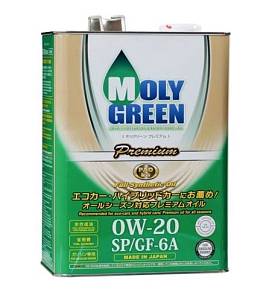Масло моторное Moly Green Premium PAO 0w20 синтетика 4 литра