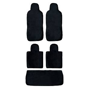 Накидка на сиденье универсальная Комплект экомех овчина Черные Перед + Задние
