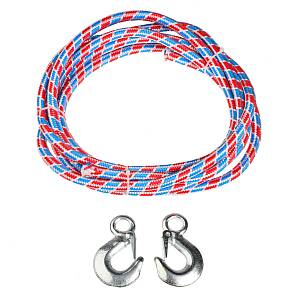Трос буксировочный стропа 5 тонн 5 метров Авиационный капрон 2 крюка 773-023