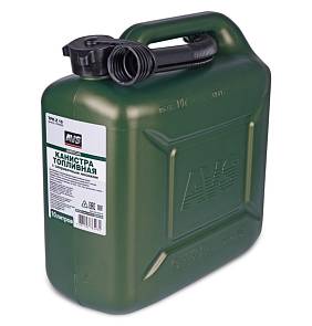 Канистра для топлива 10 литров AVS зеленая + Воронка пластик Сертифицированная