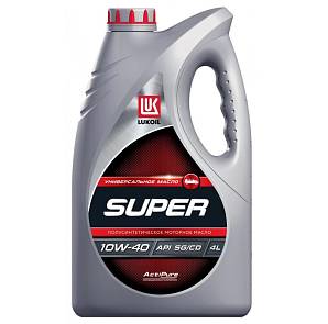 Масло моторное Лукойл Супер 10w40 полусинтетика 4 литра