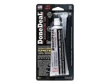 Герметик прокладка Done Deal DD6712 Термостойкий силиконовый черный 85г