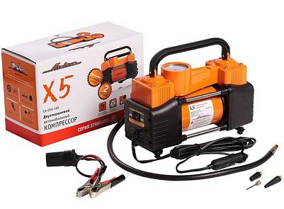 Компрессор автомобильный AirLine X5 2х поршневой 50л/мин
