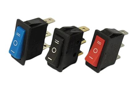 Кнопка универсальная 3 положения Узкая цветная 3 контакта