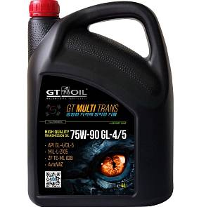 Масло трансмиссионное для МКПП GT Oil 75w90 GL-4/5 синтетика 4 литра