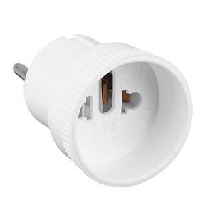 Переходник Евро ABS 10-16А 250V Белый