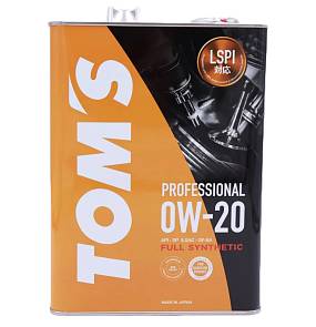 Масло моторное Toms Professional 0w20 синтетика 4 литра
