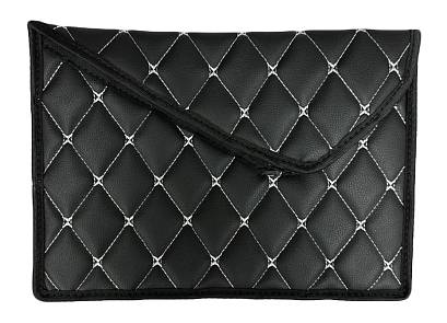 Папка для автодокументов 33*23см Черная + Белая строчка