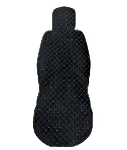Накидка на сиденье универсальная Велюр с бортами Черная + Белая строчка